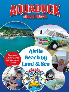 brochure front page for aquaduck airlie beach