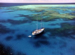 boat at the great barrier reef