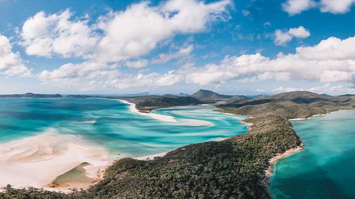 Whitehaven Beach And Hill Inlet Lookout Taken From A Drone
