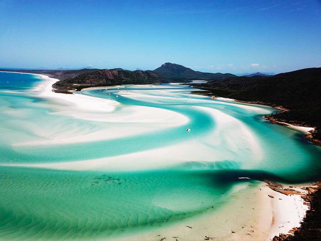 Hill Inlet Whitehaven Beach Queensland Australia Whitsunday Islands Tours